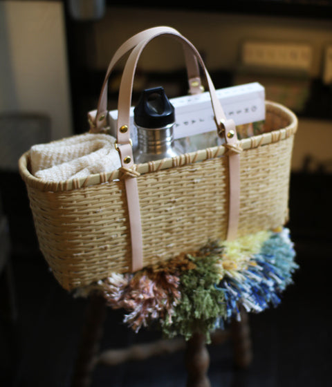 Bamboo Square Basket Bag (Greige) - sold out