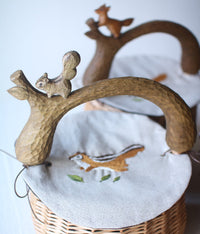 Squirrel Basket with Embroidery