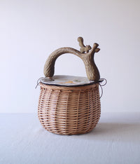 Squirrel Basket with Embroidery