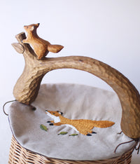 Fox Basket with Embroidery