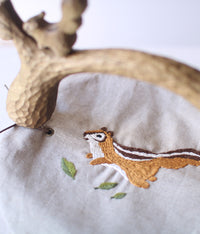 Squirrel Basket with Embroidery