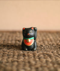 Mini Maneki-neko Cat {Black}