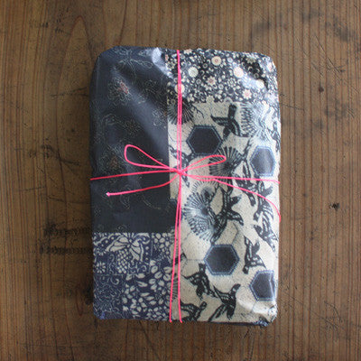 Vintage kimono patterns wrapping paper {Blue}
