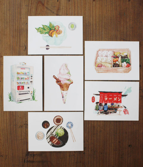 Justine Wang 21 Days in Japan Illustrated Postcards