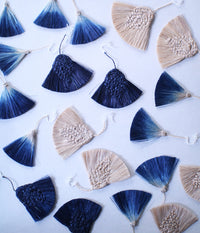 [SALE] "Hi-Re" Natural Fiber Earrings {Indigo Dyed}