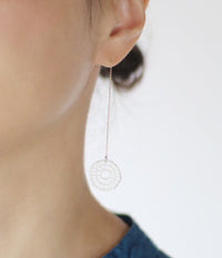 Kimiko Suzuki White Porcelain Threader Earrings