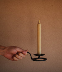 Hand-forged Iron Candle Holder with Handle (For candle size #7-10)