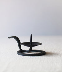Hand-forged Iron Candle Holder with Handle (For candle size #7-10)