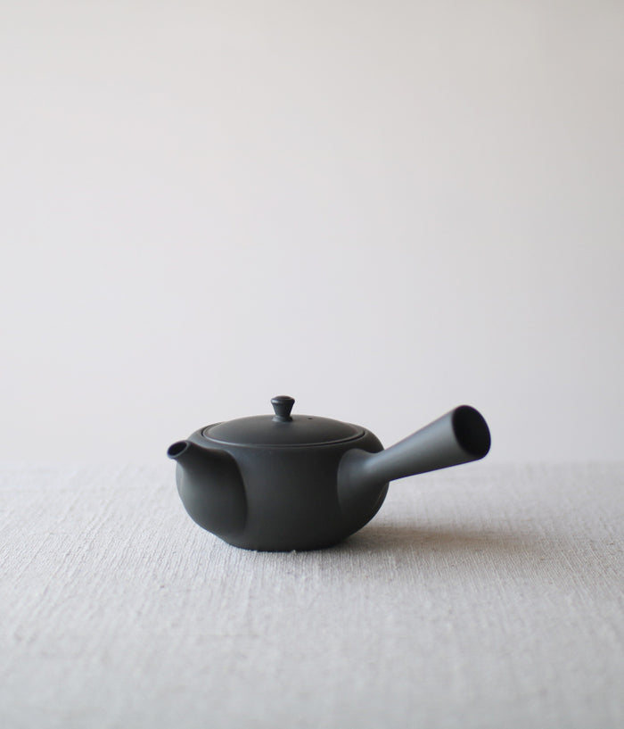 Miyazaki Seisakusho CHA-12 Tea Kettle, Large, 0.6 Gal (2.0 L), Induction Compatible, Black Kettle