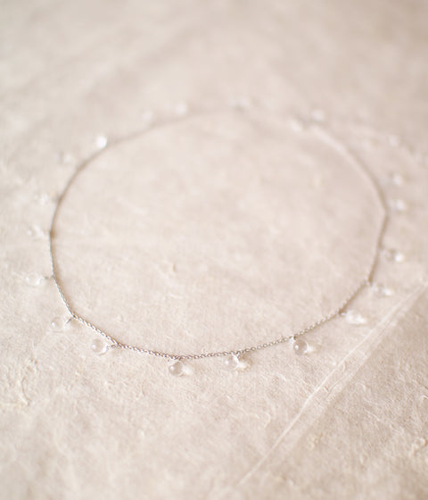 Morning Dew Glass Necklace {Silver}
