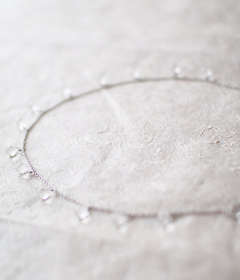 Morning Dew Glass Necklace {Silver}