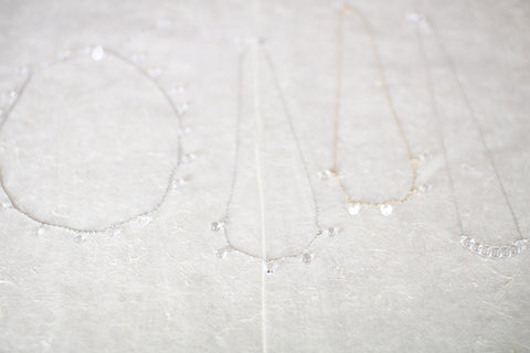 Morning Dew Glass Necklace {Silver}
