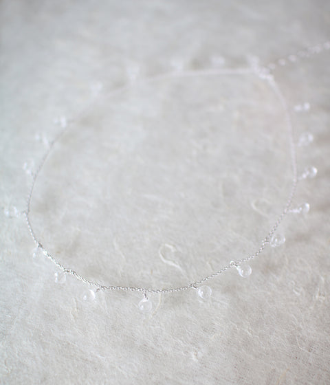 Morning Dew Glass Necklace {Silver}