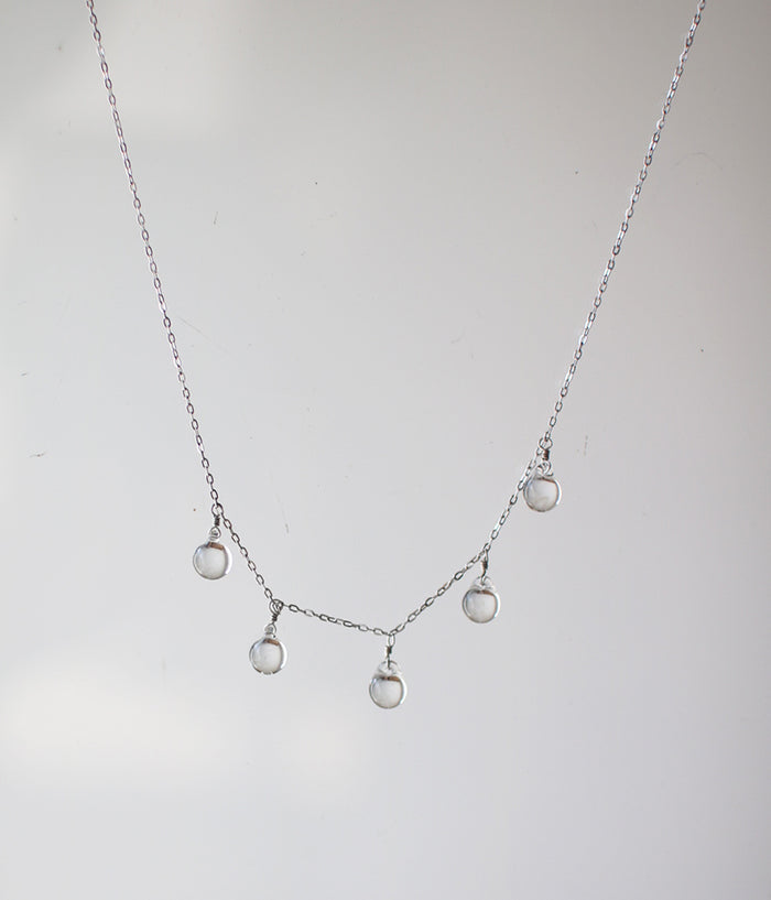 Kosame Little Rain Glass Necklace {Silver}