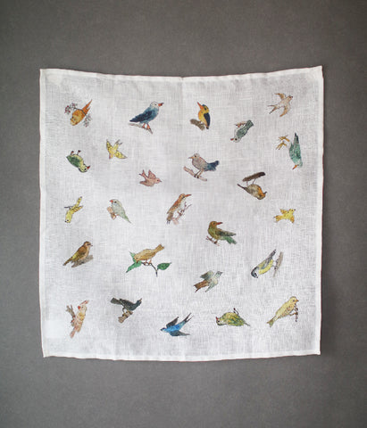 Linen Handkerchief {Birds}