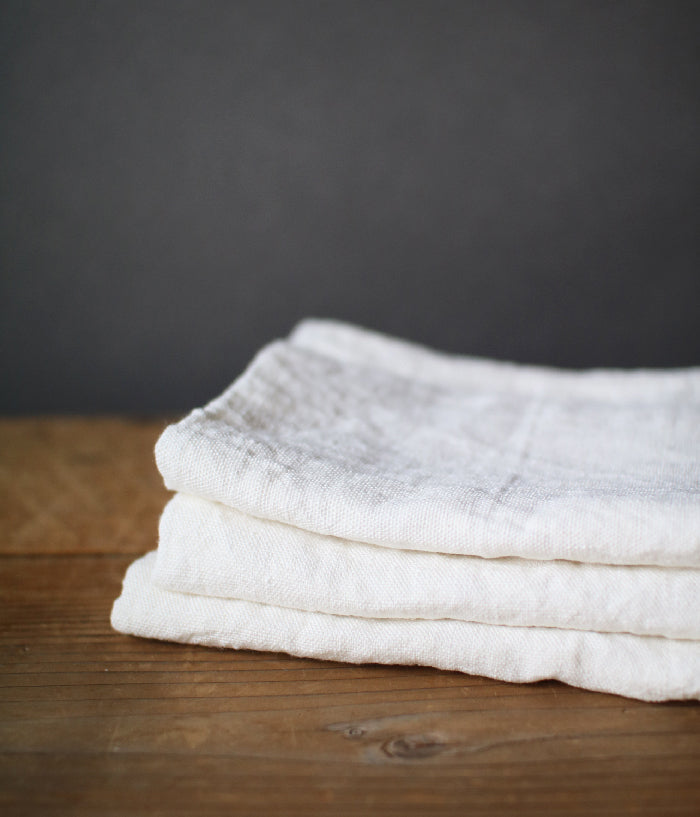 Flax Linen Kitchen Cloth: White Small