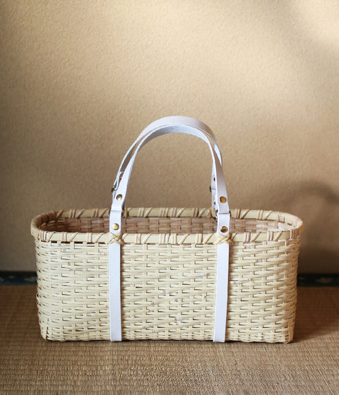 Bamboo Square Basket Bag (Greige) - sold out
