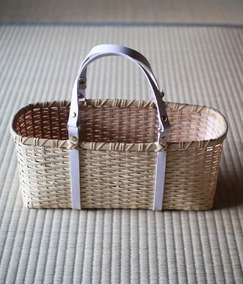 Bamboo Square Basket Bag (Greige) - sold out