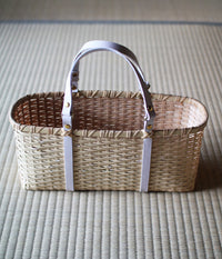 Bamboo Square Basket Bag (Greige)