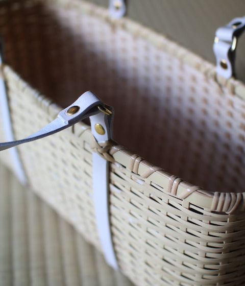 Bamboo Square Basket Bag (Greige) - sold out