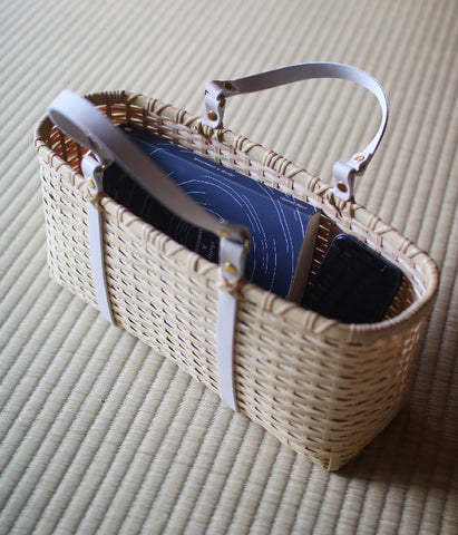 Bamboo Square Basket Bag (Greige)