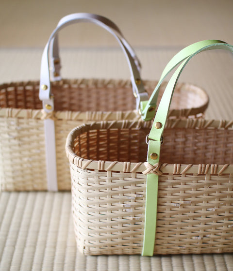 Bamboo Square Basket Bag (Greige) - sold out