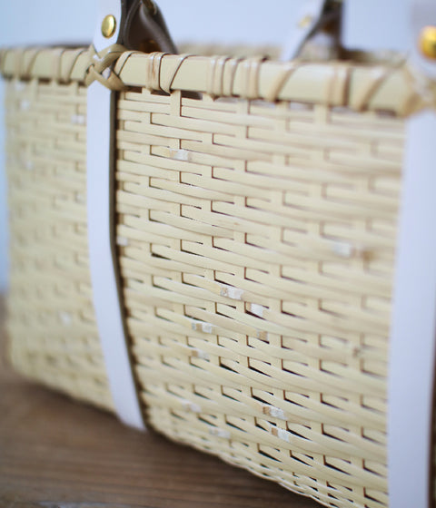 Bamboo Square Basket Bag (Greige) - sold out