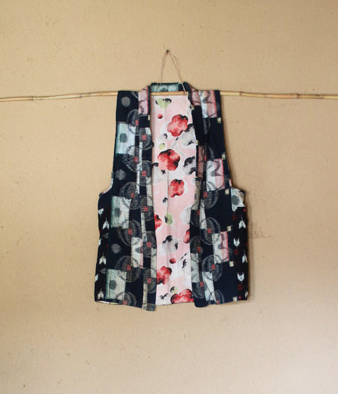 [Vintage] Kasuri Kimono Vest