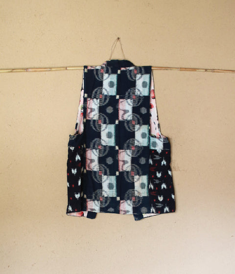 [Vintage] Kasuri Kimono Vest