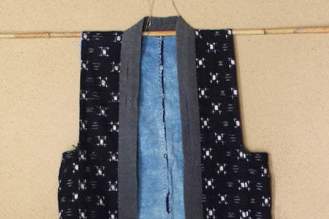 [Vintage] Children's Kasuri Kimono Work Vest