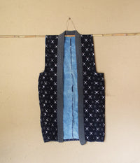 [Vintage] Children's Kasuri Kimono Work Vest