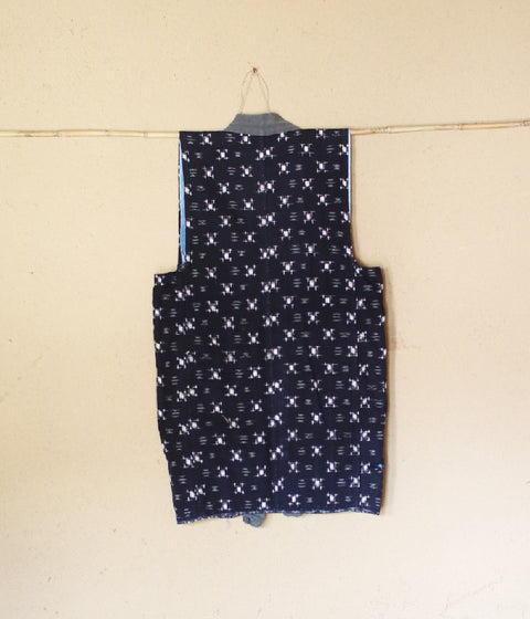 [Vintage] Children's Kasuri Kimono Work Vest