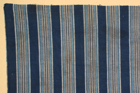 [Vintage] Striped Indigo Cotton Vintage Fabric