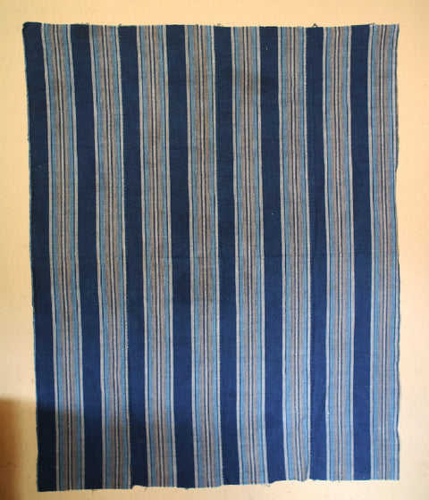 [Vintage] Striped Indigo Cotton Vintage Fabric