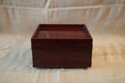 [Vintage] Antique Ise Shunkei Lacquer Tray with Walnut Feet