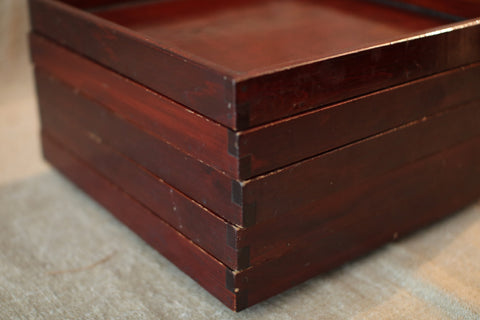 [Vintage] Antique Ise Shunkei Lacquer Tray with Walnut Feet