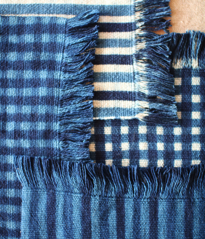 Indigo Dyed Stripe Table Mat / Aizome Japan Blue – UGUiSU STORE
