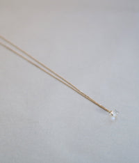 Glass Droplet Necklace 10K Gold Chain