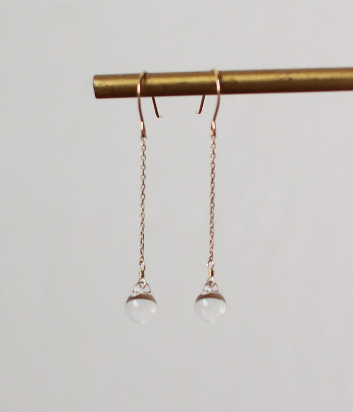 Glass Droplet Earrings {10K Gold}