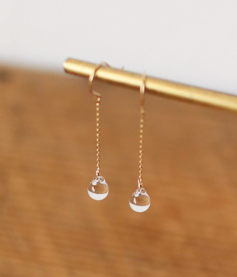 Glass Droplet Earrings {10K Gold}