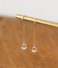 Glass Droplet Earrings {10K Gold}