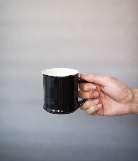 Black Pottery Mug