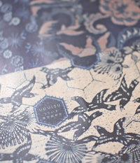 Vintage kimono patterns wrapping paper {Blue}