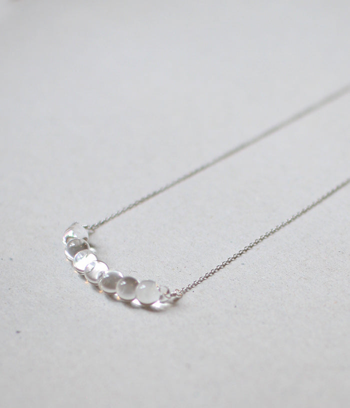 Miu Glass Necklace {Silver}