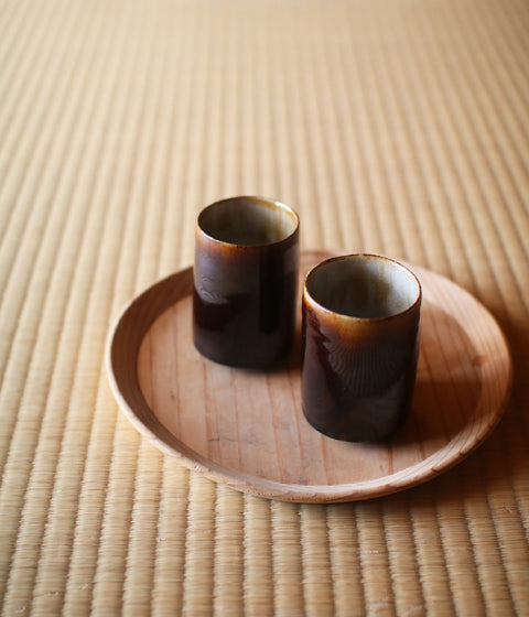 Gunji Pottery Brown Yunomi Teacup (sold out)