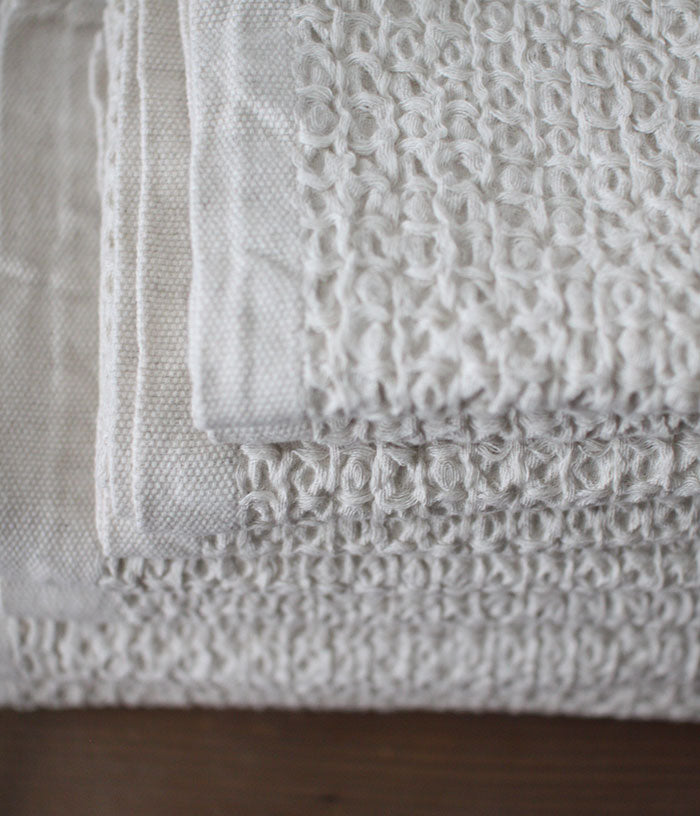 BATHROOM TOWELS LARGE Brown Waffle Cotton Linen Organic Soft Bath Towels XL