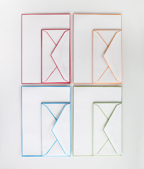 Woodblock Print Bordered Letter Set {Green}