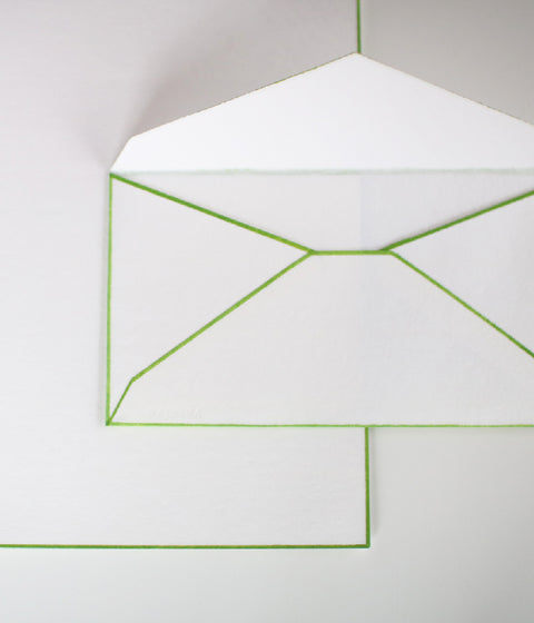 Woodblock Print Bordered Letter Set {Green}