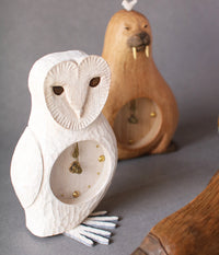 [PRE-ORDER] White Barn Owl Desk Clock