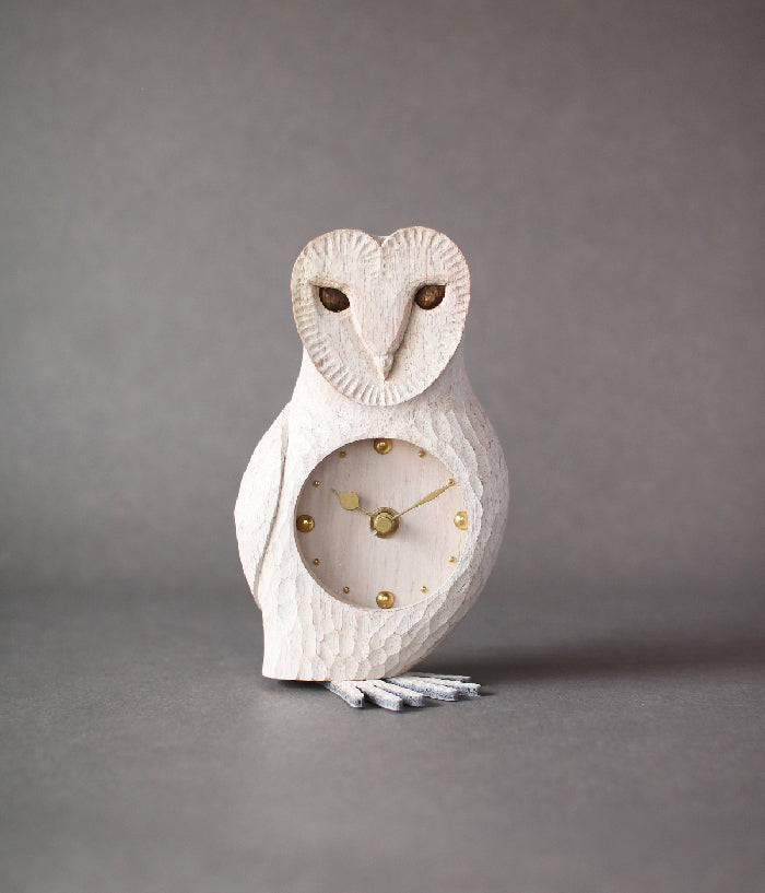 [PRE-ORDER] White Barn Owl Desk Clock